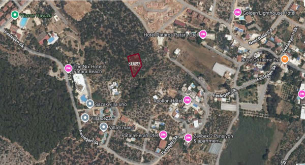 Antalya Kaş Gelemiş'te 1574m² Köşe Parsel Arsa görsel 3